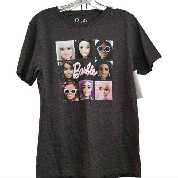 Urban Outfitters Tops - NWT Barbie DARK Gray Short Sleeve Tee with Doll Faces, LARGE